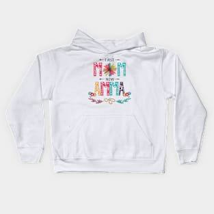 First Mom Now Amma Wildflowers Happy Mothers Day Kids Hoodie